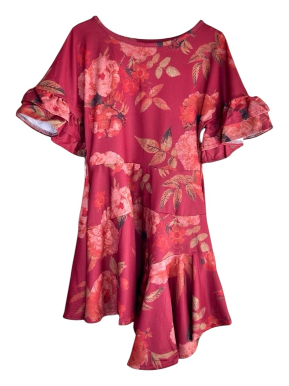 Mia Joy by Joyfolie Girls 4 Emilia Dress NWT Rosewood Floral Ruffle Sleeves